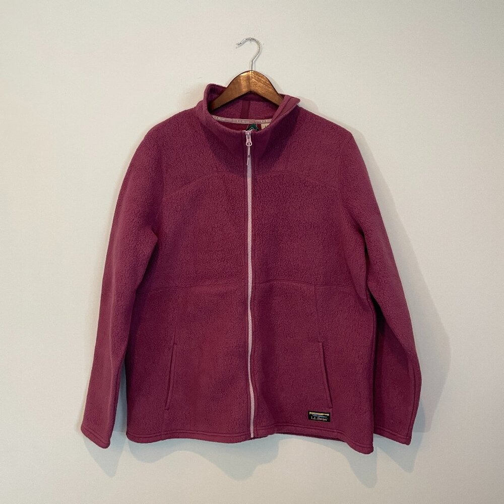 LL Bean Women's Katahdin Fleece Full-Zip Jacket Size 1X Bram Berry